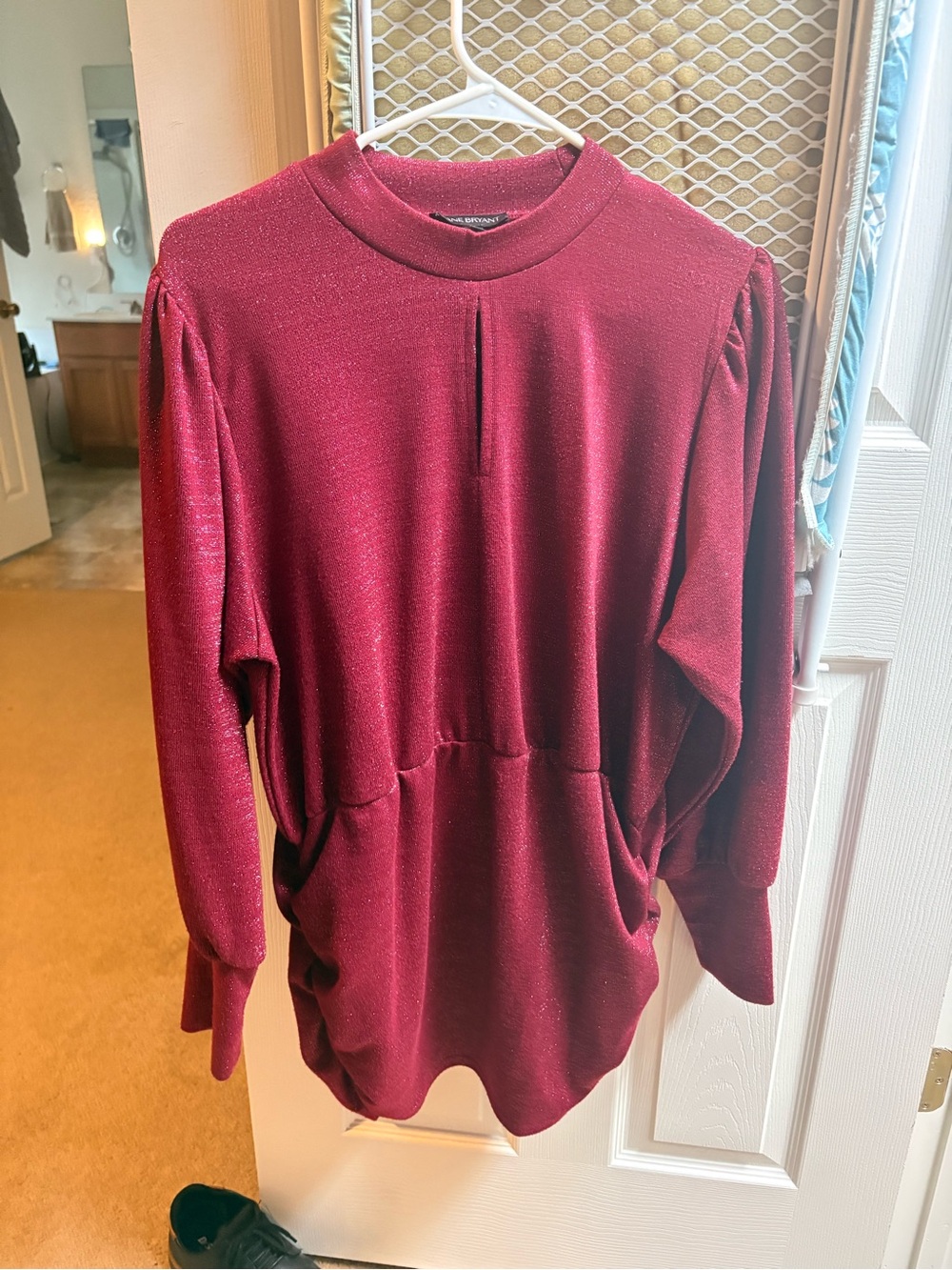 Lane Bryant Glittery Burgundy Knit Top